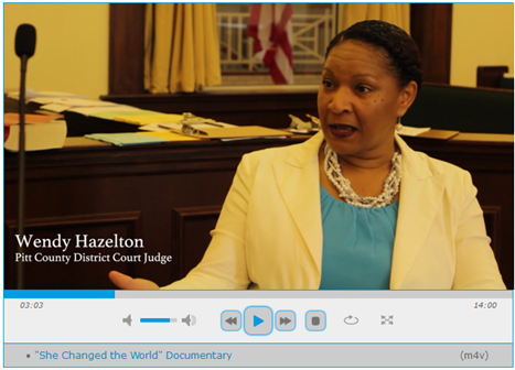 Screen grab of Wendy Hazelton, Pitt County District Court Judge
