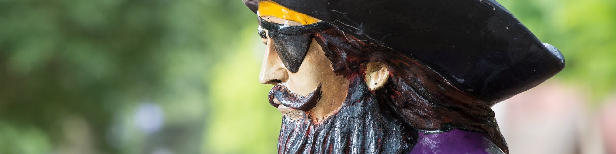 Closeup of pirate statue