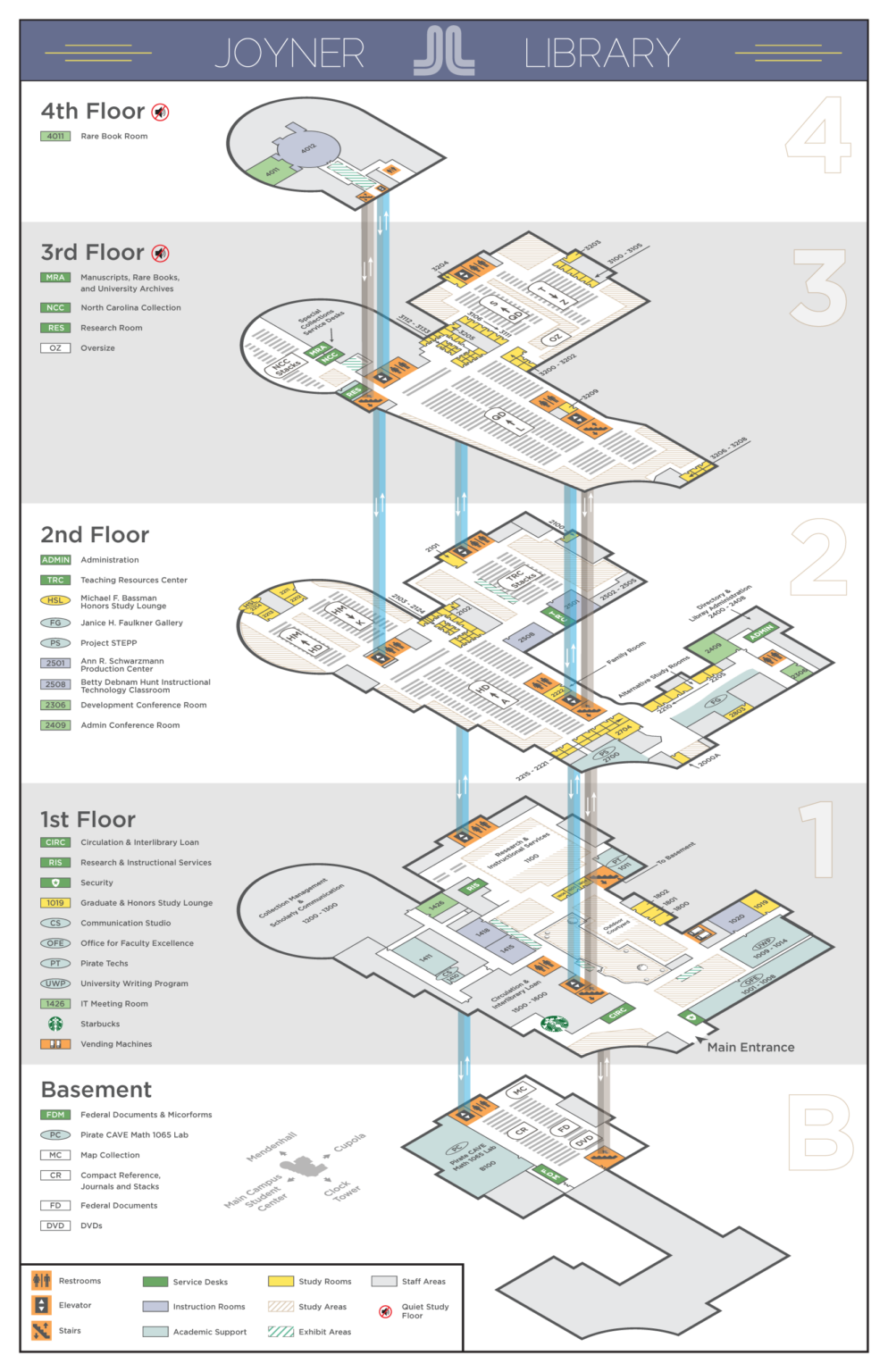 Floor Maps | Joyner Library | ECU